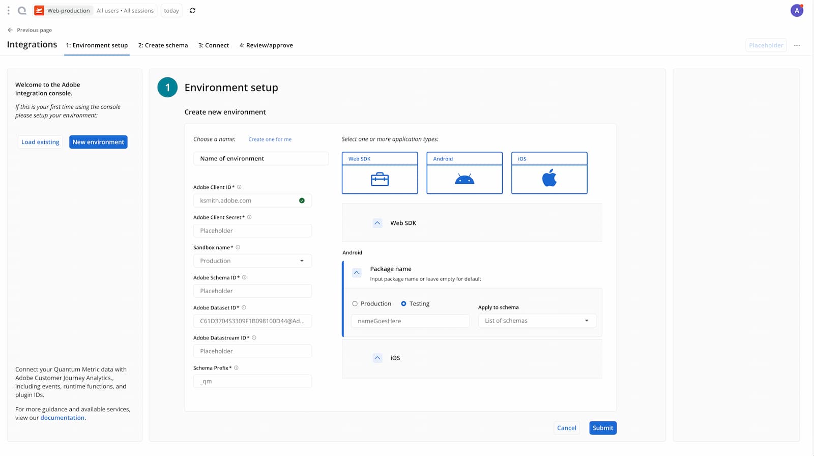 QM Adobe mapper tool screen