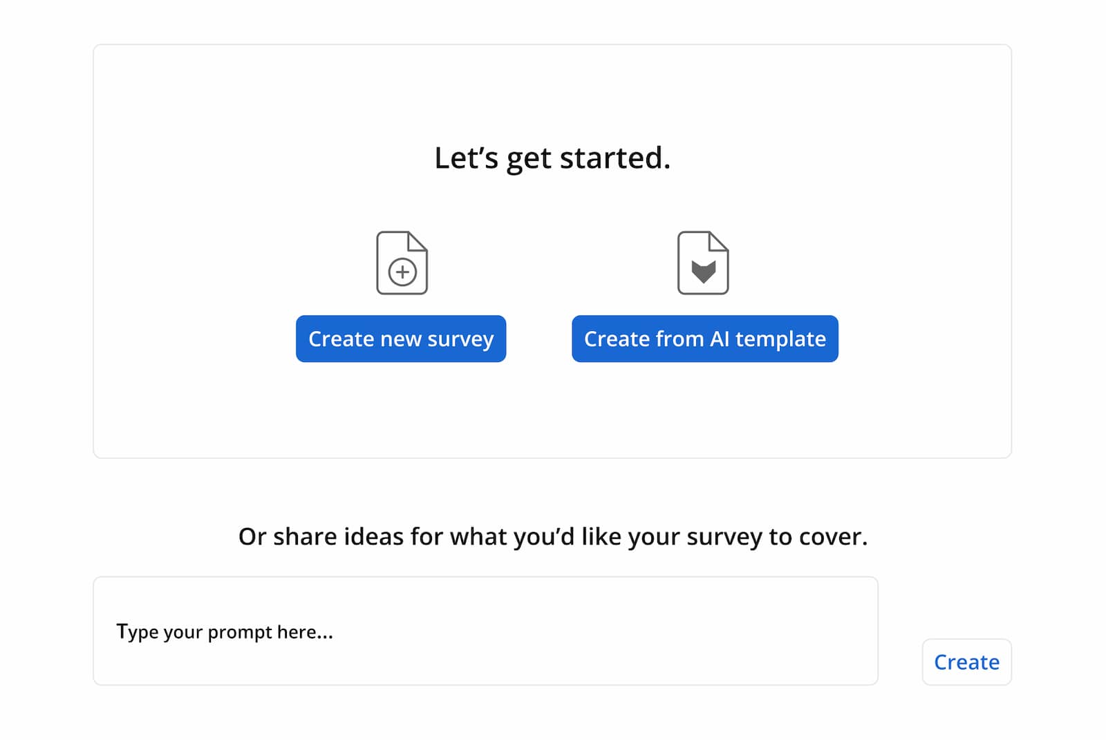 Survey tool entry page